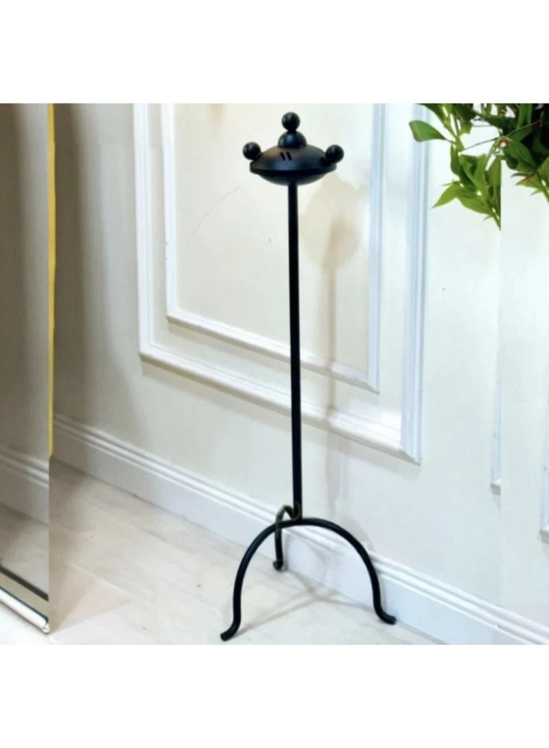 متجر نايس مبخرة استقبال حديد طويلة، حامل بخور مودرن أسود، مبخرة فخمة للمداخل والمجالس. - Image 4